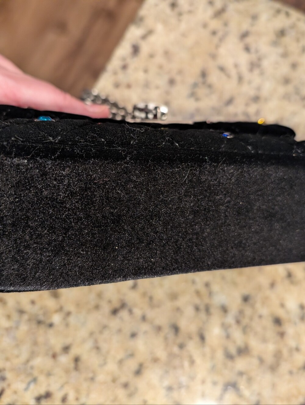 Kurt Geiger Black Quilted Velvet Bag Shoulder Or Crossbod - Picture 4 of 9